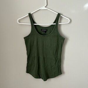 J. Crew Green Fitted Sleeveless Tank Top